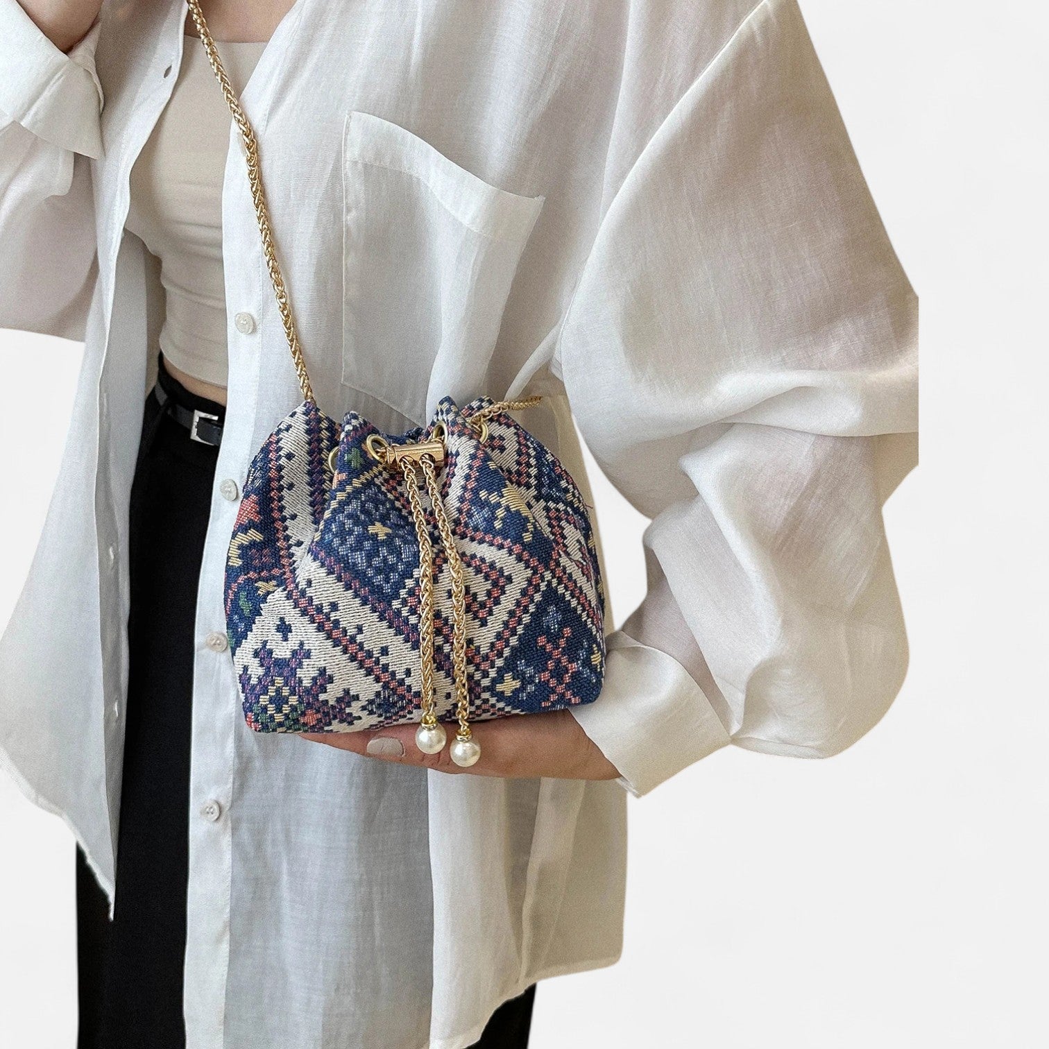 DESINES | Vintage Cylindrical Bag for Women - Retro Charm