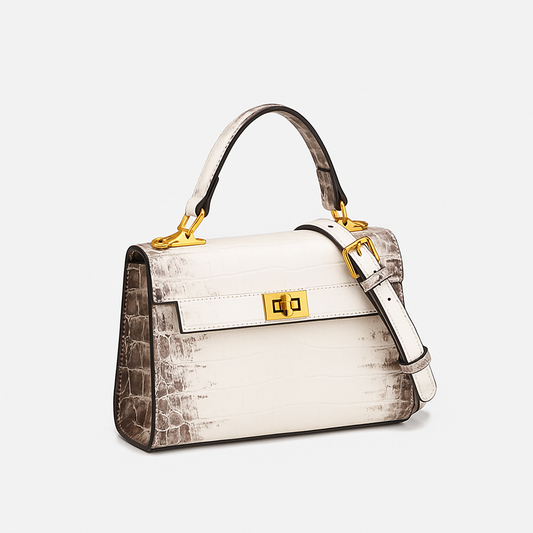 DESINES| Peyton - Golden Croc Skin Evening Shoulder Bag