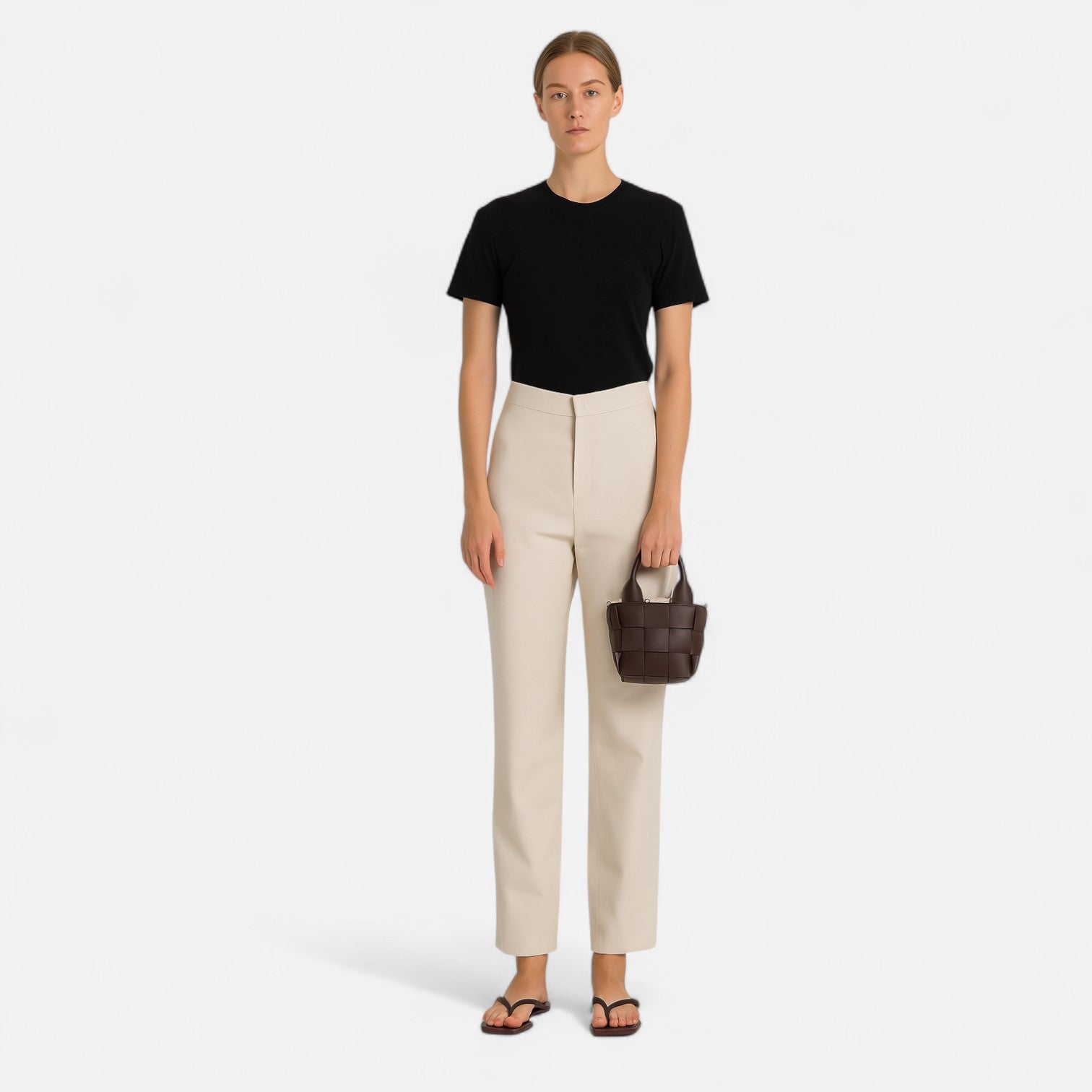 DESINES | Small Checkered Bucket Bag - Casual Elegance