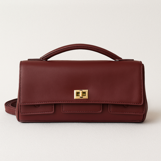 DESINES | Minimalist Leather Lock Crossbody Bag